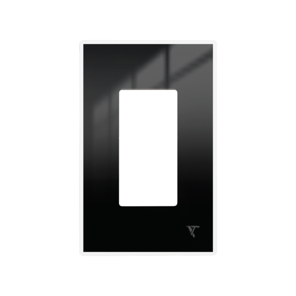 1 gang white black frame