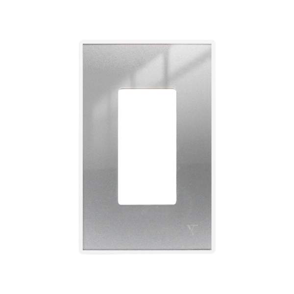 1 gang white grey frame