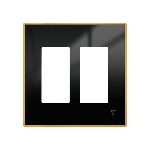 2 gang gold black frame