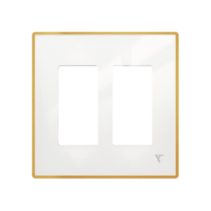 2 gang gold white frame