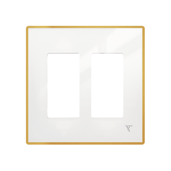 2 gang gold white frame