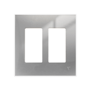 2 gang white grey frame