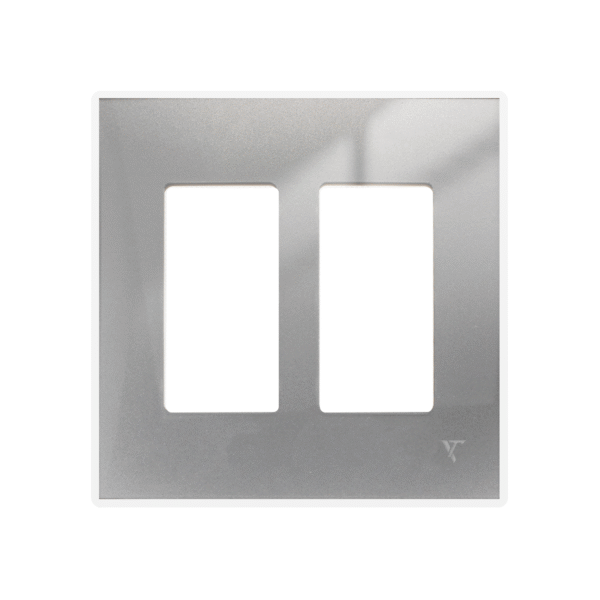 2 gang white grey frame