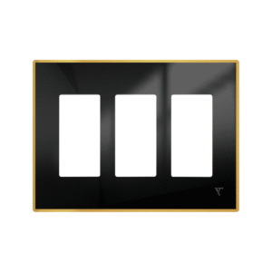 3 gang gold black frame