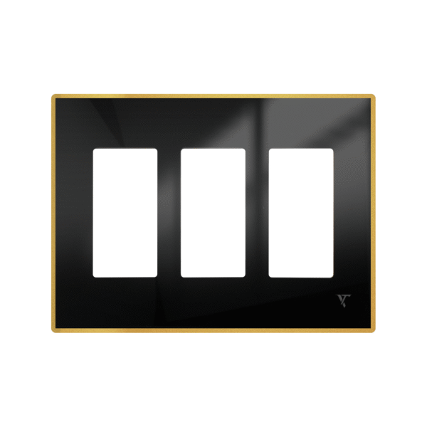 3 gang gold black frame