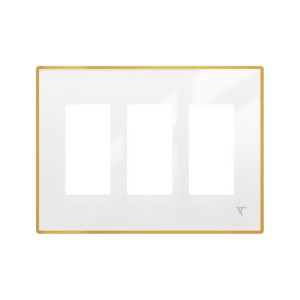 3 gang gold white frame