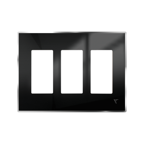3 gang steel black frame