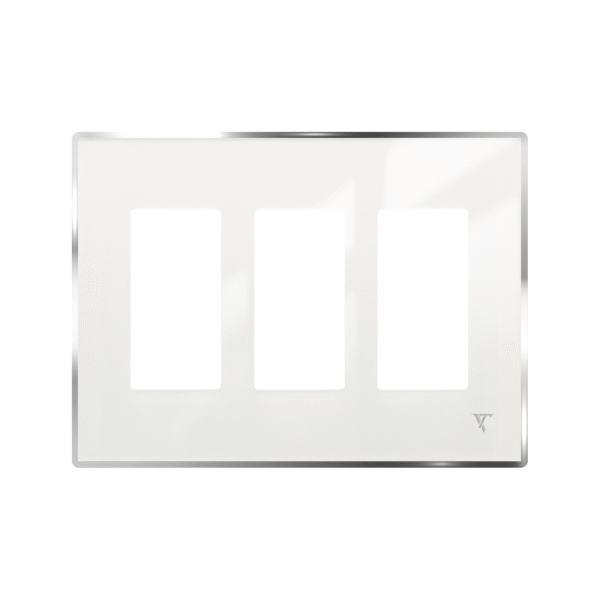 3 gang steel white frame