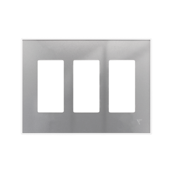 3 gang white grey frame