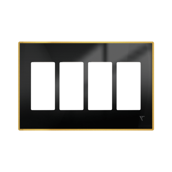 4 gang gold black frame