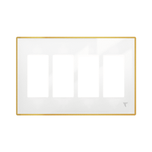 4 gang gold white frame
