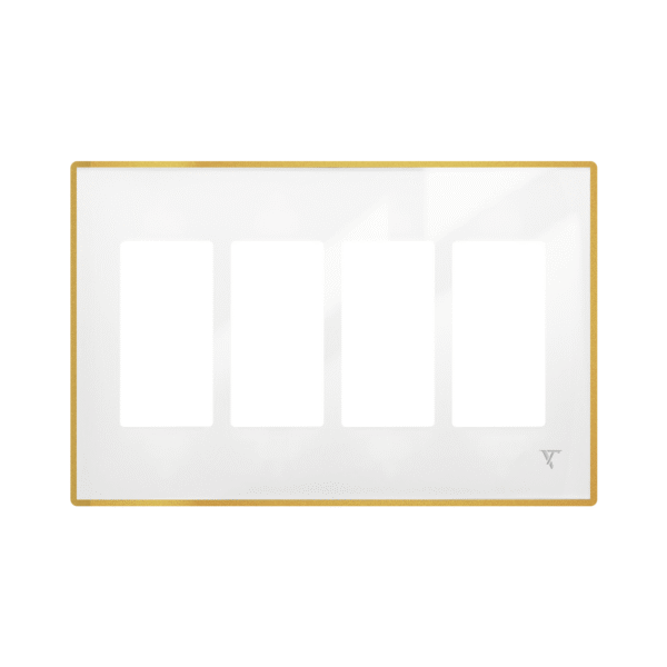 4 gang gold white frame